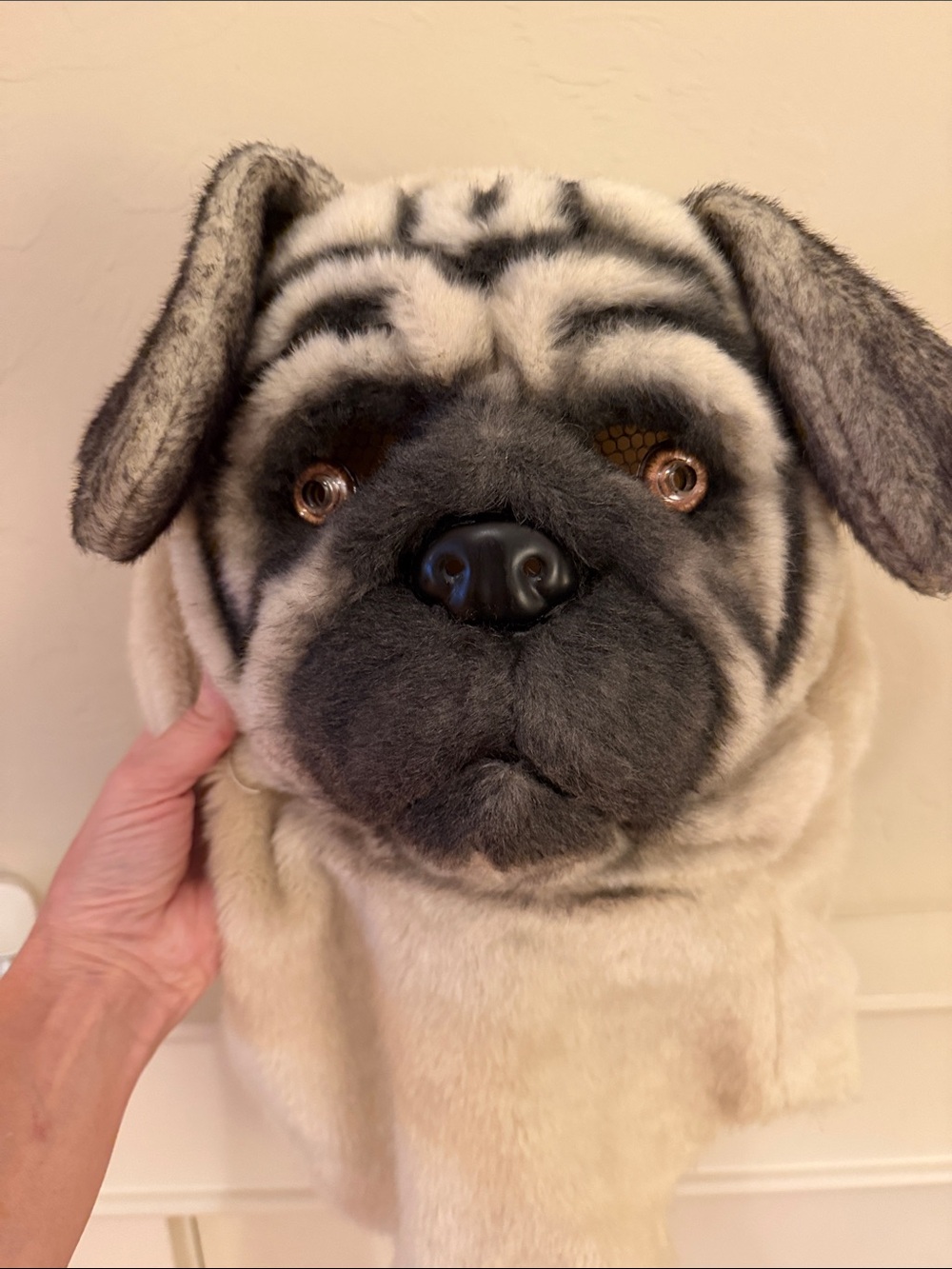 elope Mouth Mover Pug Mask Costume Realistic Animal Cosplay Furry Like New OSFM